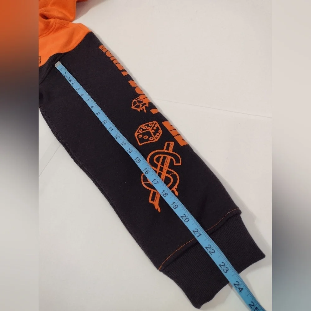 Black Pike Men's Orange and Black Graphic Hoodie Size ((2XL)